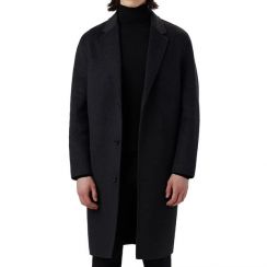 Solid Color Lapel Mens Cashmere Coat