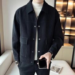 2Pcs Mens Winter Thickened Corduroy Jacket