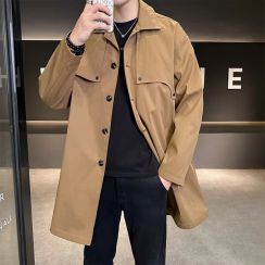 Mens Casual Cotton Trench Coat